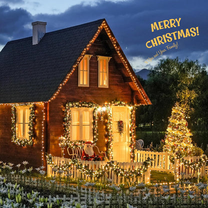 168FT 600 LED String Lights for outside Clear Wire, Warm White Christmas Lights Outdoor Waterproof, Tree Lights Outdoor Plug in for Patio Wedding Party Holiday Christmas Bedroom Pergola Decor